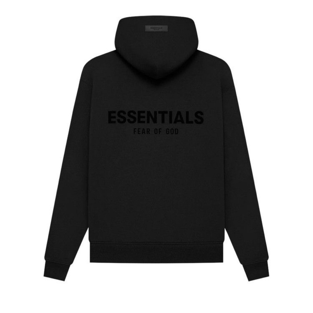 Fear of God Essentials Hoodie Black Stretch Limo Size Medium
